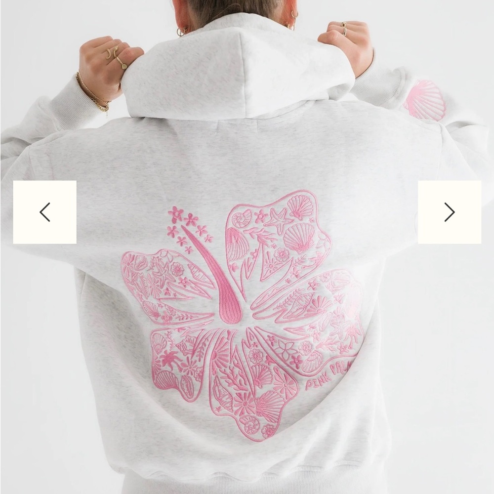 Pink Palm Puff Hoodie